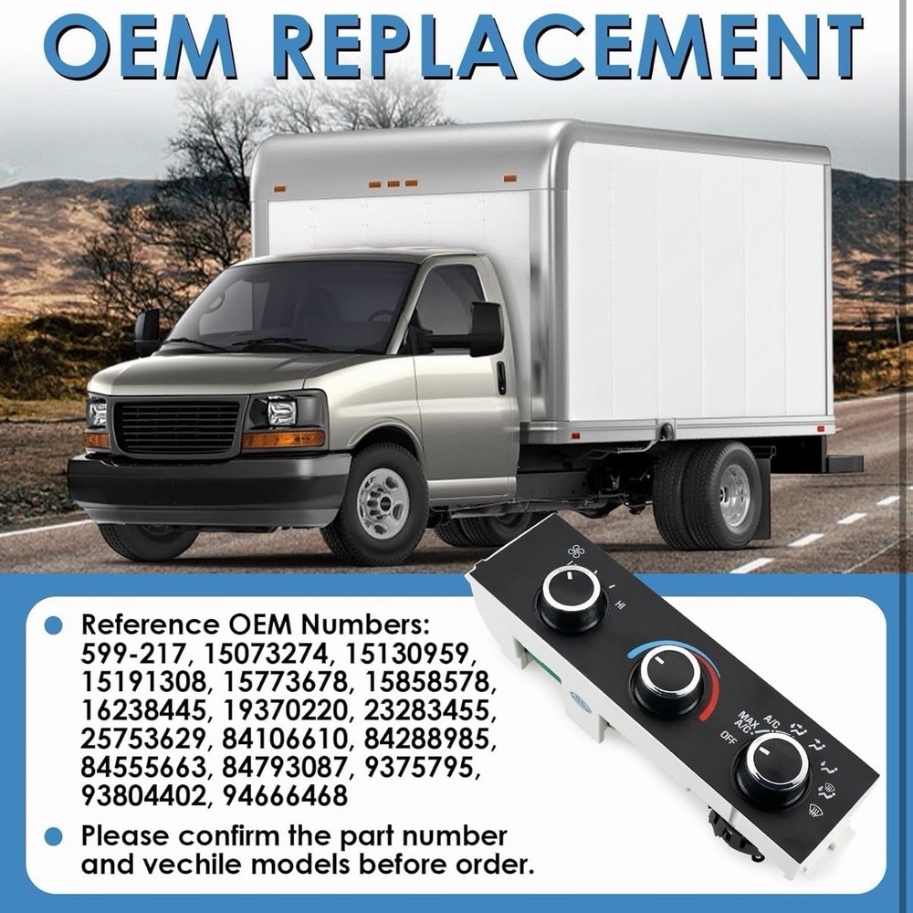 599-217 Heater A/C Control Switch,Front Climate Control Module Compatible With - Picture 3 of 8